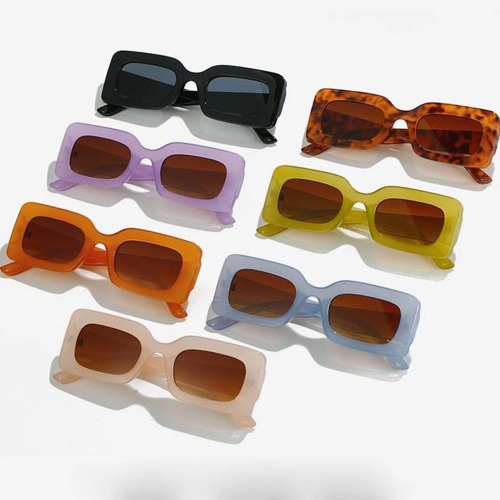 Fashion Vintage Nude Rectangle Sunglasses For Women